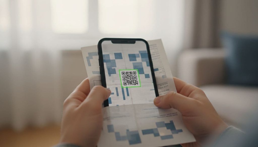 Scan the QR code from a trusted bill
